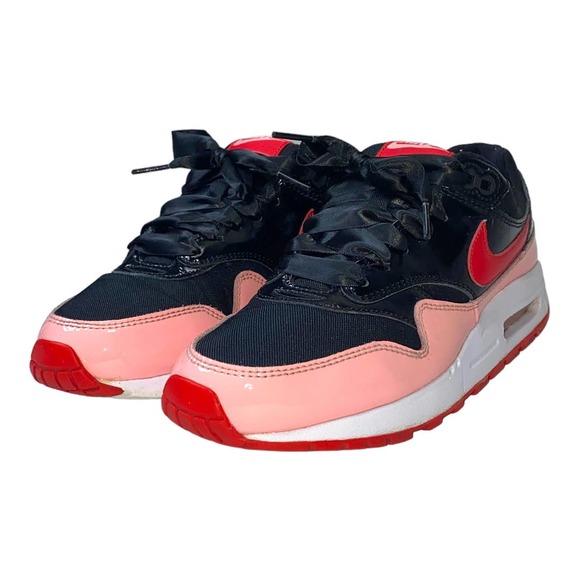 Nike Air Max 1 QS GS Valentine's Day Black Red Pink Sneaker 7Y 8.5W AO1026-001 - Picture 5 of 12